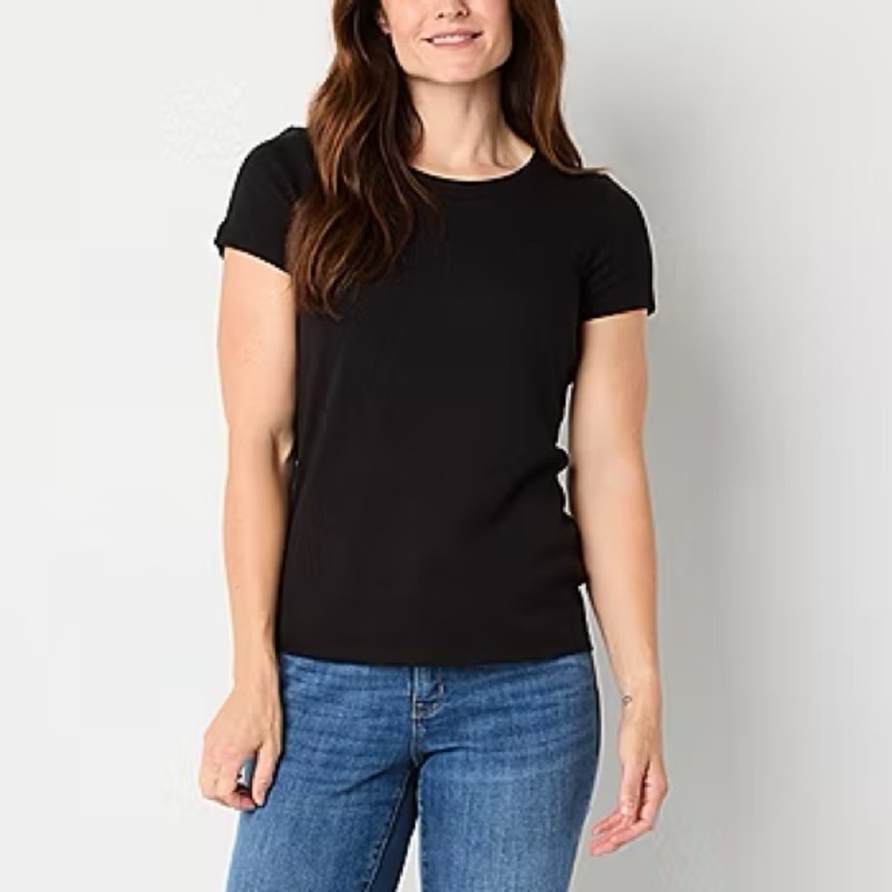 St. John's Bay Black Short Sleeve Tee Size XL